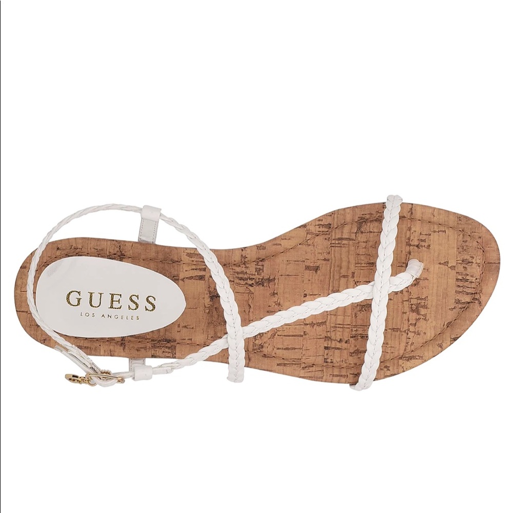 NIB WHITE GUESS SANDALS - Picture 3 of 6